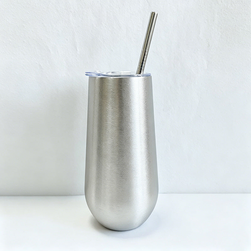 CouldNook Rhinestone Tumblers-6oz Stainless Steel Vacuum Insulated U-Shaped Eggshell Coffee Cup with Straw
