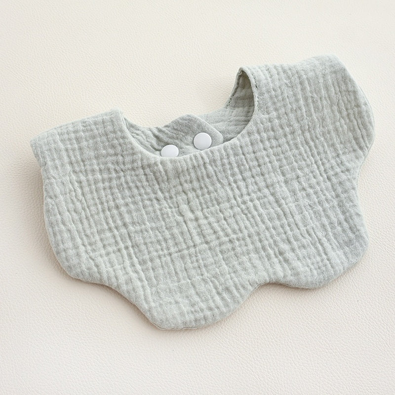 CouldNook Premium Muslin Cotton Baby Bib - Solid Morandi Petal Drool Apron(set of 10)