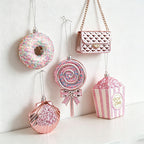 Pink Glitter Christmas House Wall Decor - 3D Hanging Christmas Decoration