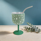 CouldNook 4oz Bling Rhinestone Mini Wine Goblet - Clear Lid & Straw (Solid Color Series)