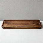 Acacia Wood Rectangular Serving Plates - 2 Sizes for Tea, Coffee & Food Service