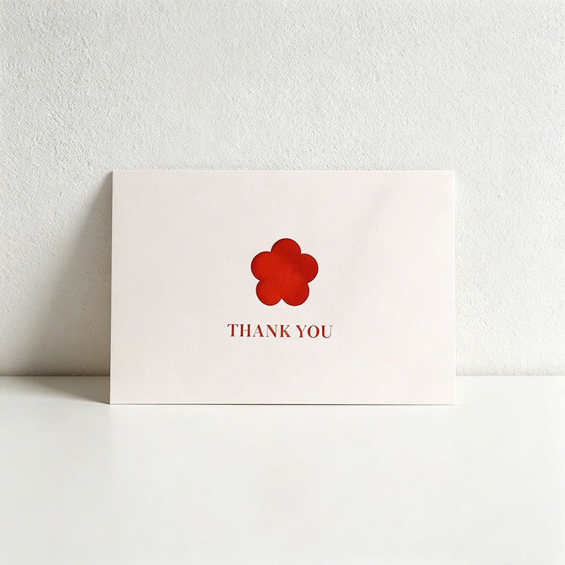 Simple Floral Greeting Card - Valentine's Day Birthday Thank You Card