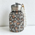 CouldNook 10oz Bling Rhinestone Mini Tumbler - Pearl Handle, Silver Lid (Leopard & Gradient Series)