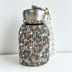 CouldNook 10oz Bling Rhinestone Mini Tumbler - Pearl Handle, Silver Lid (Leopard & Gradient Series)