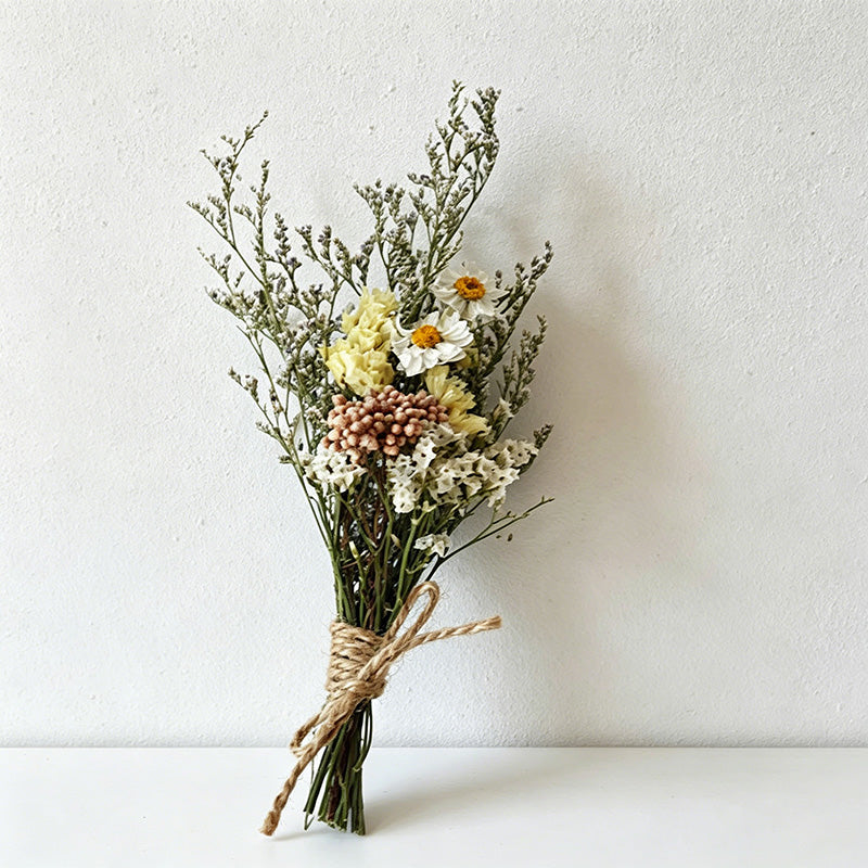 Mini Dried Flower Bouquet, Preserved Gypsophila Rose Baby's Breath Small Bouquet