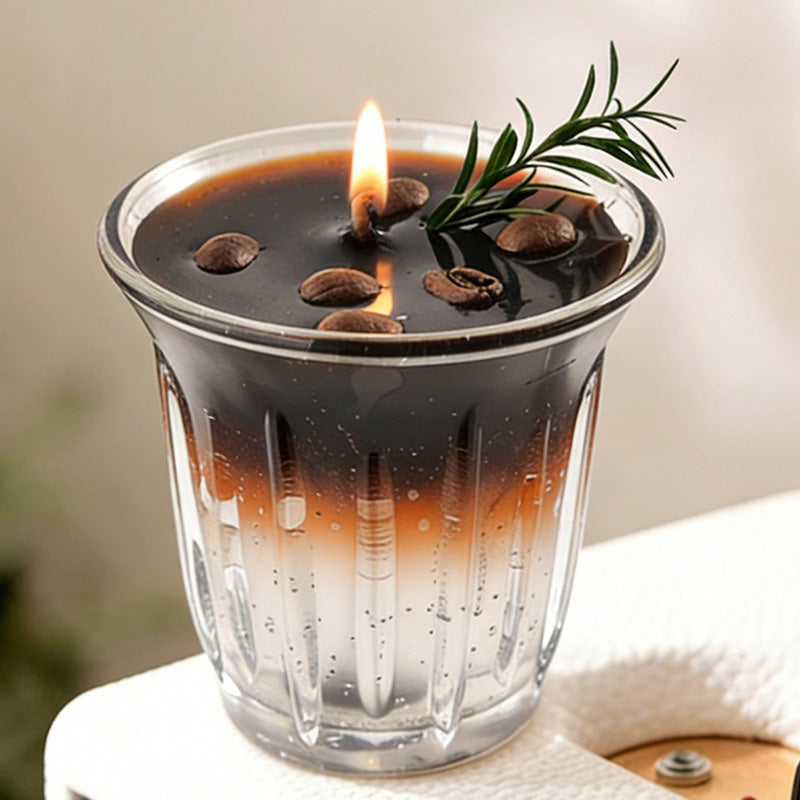 CouldNook Realistic Iced Americano Scented Candle - Cafe Aesthetic Glass Decor