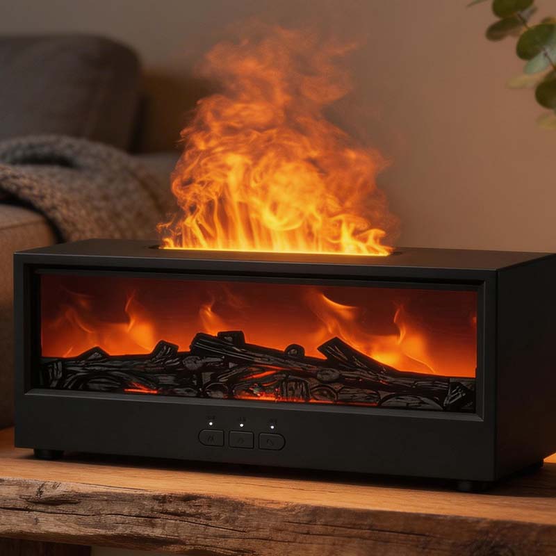 CouldNook 3D Fireplace Flame Essential Oil Diffuser with Remote Control