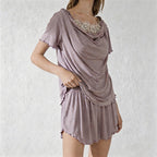 CouldNook Lace Trim Cami-Style Pajama Set - With Built-in Bra