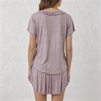 CouldNook Lace Trim Cami-Style Pajama Set - With Built-in Bra