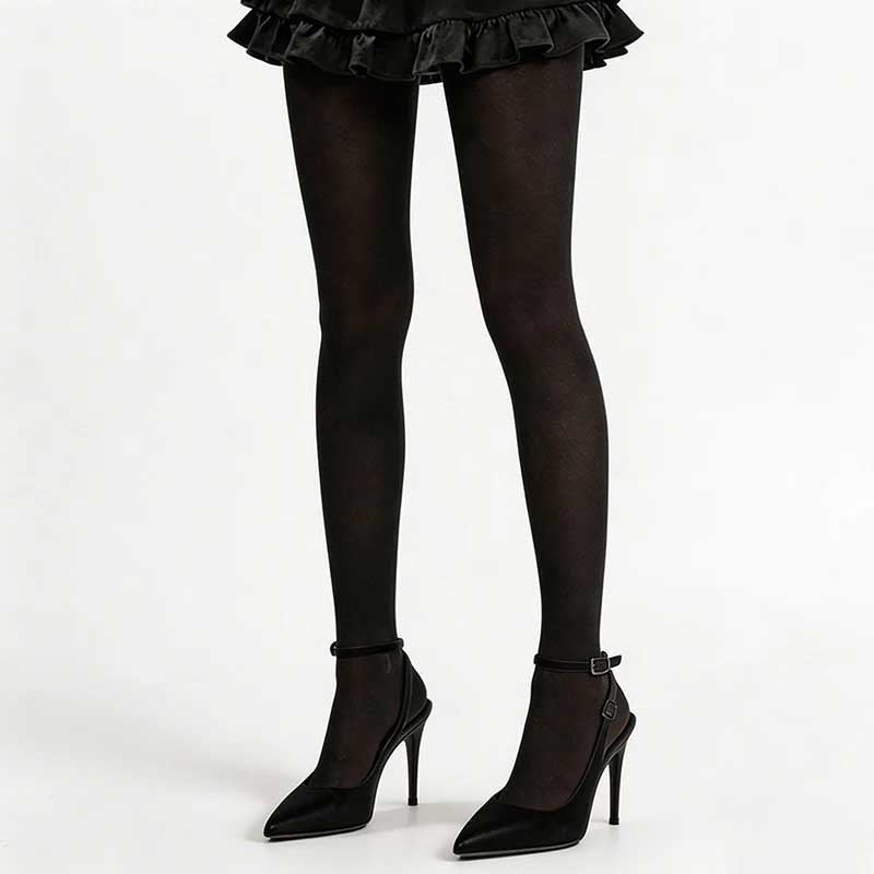 CouldNook 120D Opaque Tights - Anime-Style White Sheer Tights