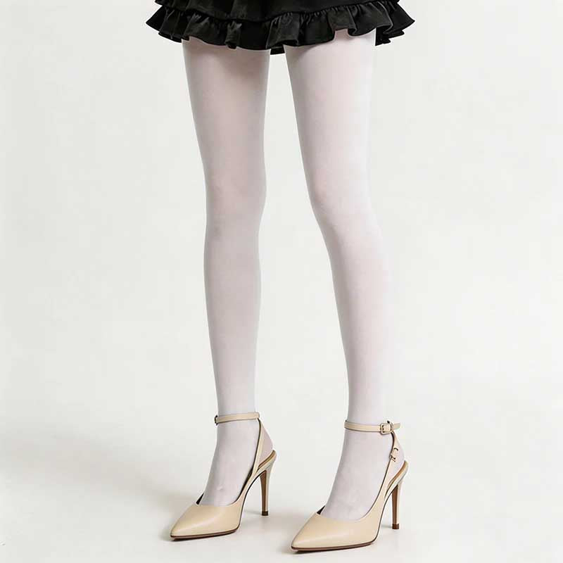 CouldNook 120D Opaque Tights - Anime-Style White Sheer Tights
