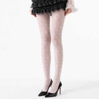 CouldNook Heart Pattern Fishnet Tights - Sexy Hollow Mesh Stockings