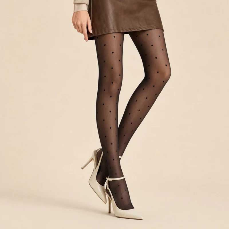 CouldNook Polka Dot Pattern Sheer Tights - Sweet See-Through Stockings