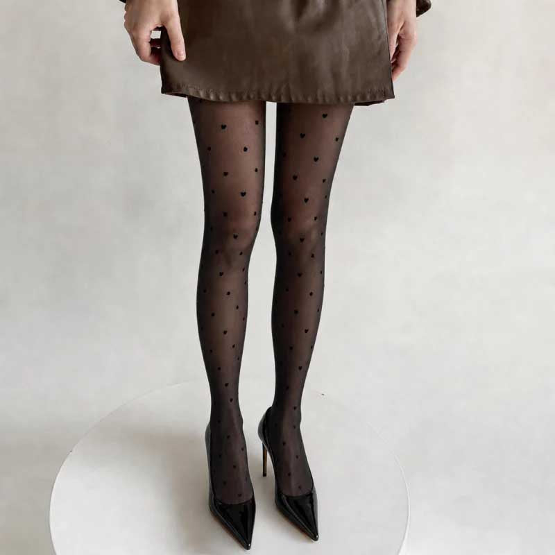 CouldNook Polka Dot Pattern Sheer Tights - Sweet See-Through Stockings