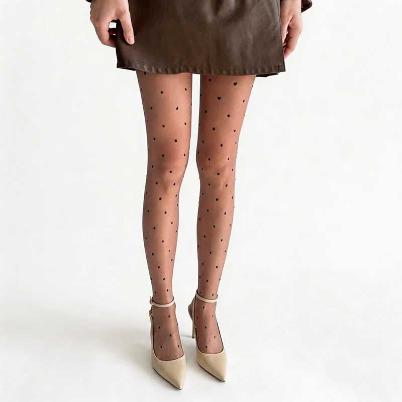 CouldNook Polka Dot Pattern Sheer Tights - Sweet See-Through Stockings