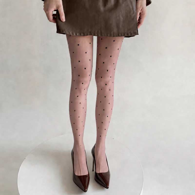 CouldNook Polka Dot Pattern Sheer Tights - Sweet See-Through Stockings