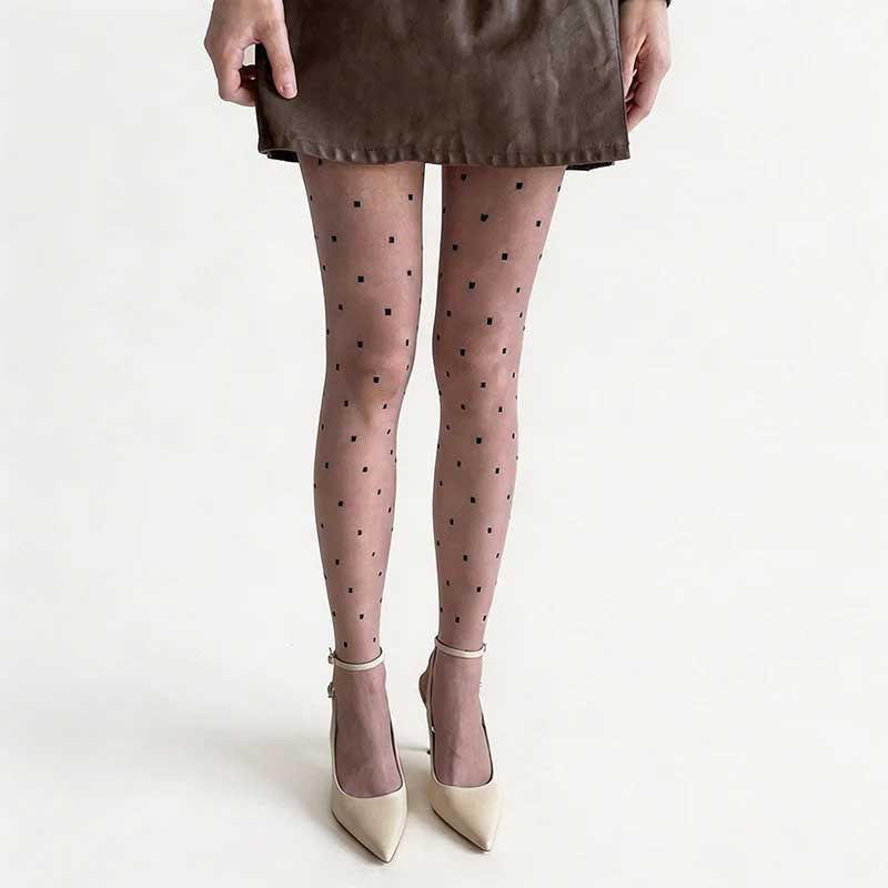 CouldNook Polka Dot Pattern Sheer Tights - Sweet See-Through Stockings