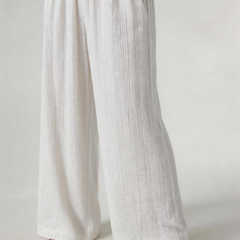 CouldNook French Jacquard Cami & Pants Pajama Set - White Loungewear