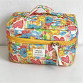 CouldNook Vibrant Quilted Makeup Bag - "Spring Doodle" Aesthetic Travel Pouch