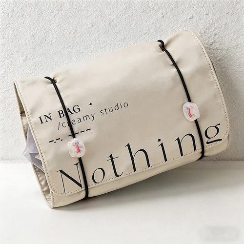 CouldNook "Nothing" Roll-Up Travel Toiletry Bag - 4-Compartment Foldable Makeup Organizer