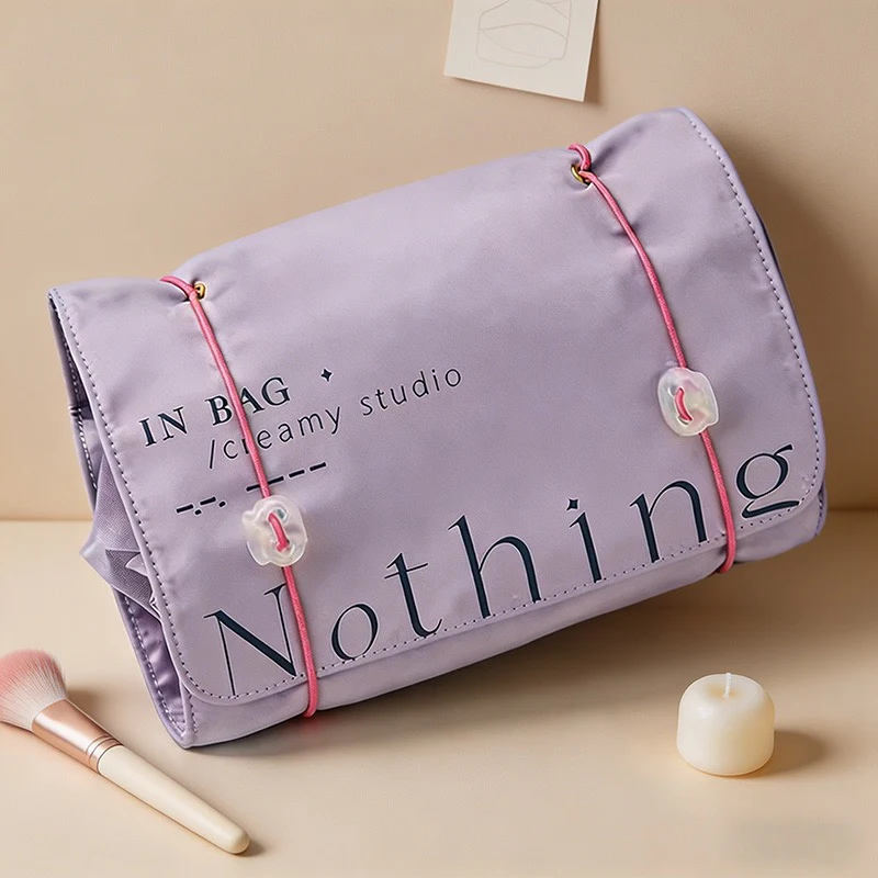 CouldNook "Nothing" Roll-Up Travel Toiletry Bag - 4-Compartment Foldable Makeup Organizer