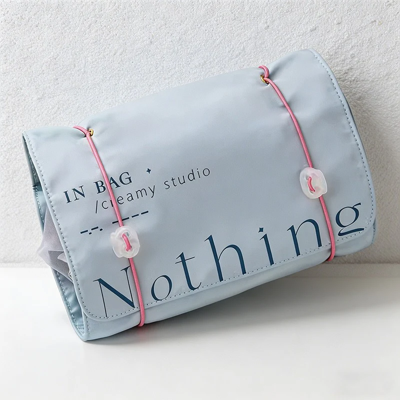 CouldNook "Nothing" Roll-Up Travel Toiletry Bag - 4-Compartment Foldable Makeup Organizer