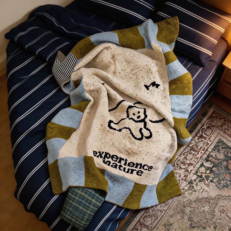 CouldNook "Natural Puppy" Fluffy Throw Blanket - Kawaii Baby-Safe Fleece Nap Blanket