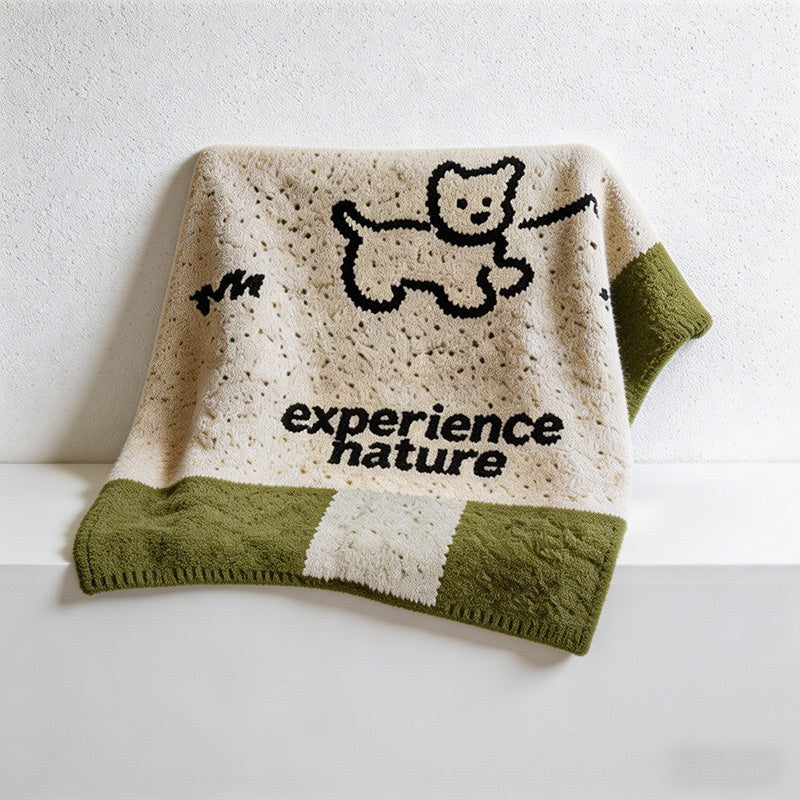 CouldNook "Natural Puppy" Fluffy Throw Blanket - Kawaii Baby-Safe Fleece Nap Blanket