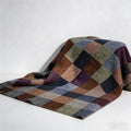 CouldNook Vintage Checkerboard Knit Throw - "Maillard" Earthy Aesthetic Cozy Blanket