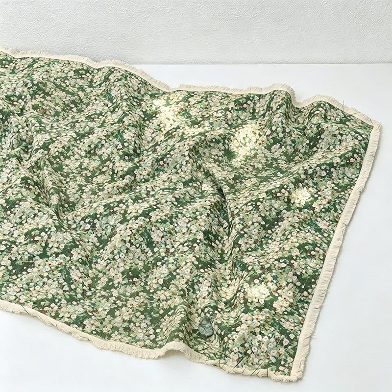 Vintage Floral Tassel Tablecloth & Picnic Blanket - Dual-Use Outdoor & Home Mat