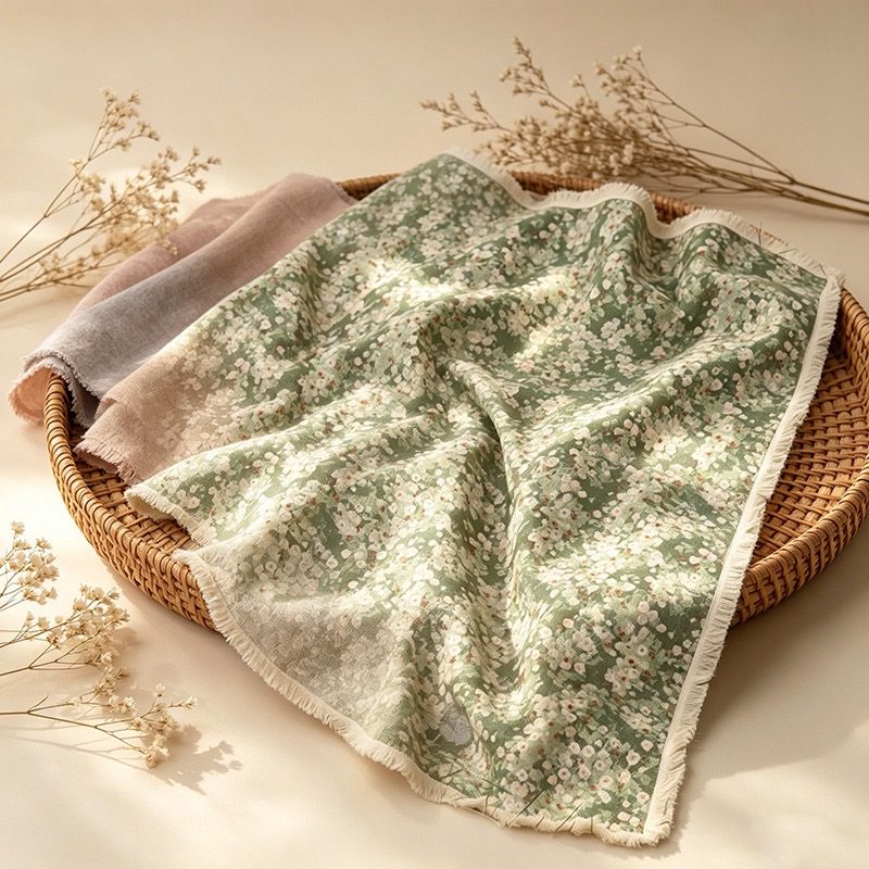 Vintage Floral Tassel Tablecloth & Picnic Blanket - Dual-Use Outdoor & Home Mat