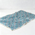 Bohemian Blue Floral Tassel Tablecloth & Picnic Blanket - Dual-Use Outdoor Mat