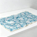 Blue Daisy Floral Tassel Tablecloth & Picnic Blanket - Dual-Use Outdoor Mat