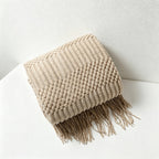 Bohemian Textured Knit Tassel Throw Blanket - Multi-Color Sofa & Bed Cover