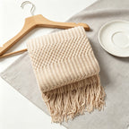 Bohemian Textured Knit Tassel Throw Blanket - Multi-Color Sofa & Bed Cover