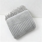 Bohemian Textured Knit Tassel Throw Blanket - Multi-Color Sofa & Bed Cover