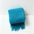 Bohemian Textured Knit Tassel Throw Blanket - Multi-Color Sofa & Bed Cover