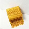 Bohemian Textured Knit Tassel Throw Blanket - Multi-Color Sofa & Bed Cover