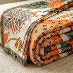 Bohemian Jungle Leopard Print Tassel Throw Blanket