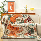 Bohemian Jungle Leopard Print Tassel Throw Blanket