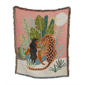 CouldNook Woven Throw Blanket - Bohemian Jungle Cheetah Girl Tapestry