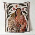 CouldNook Woven Throw Blanket - Bohemian Safari Leopard Tapestry Collection