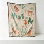 CouldNook Woven Throw Blanket - Bohemian Safari Leopard Tapestry Collection