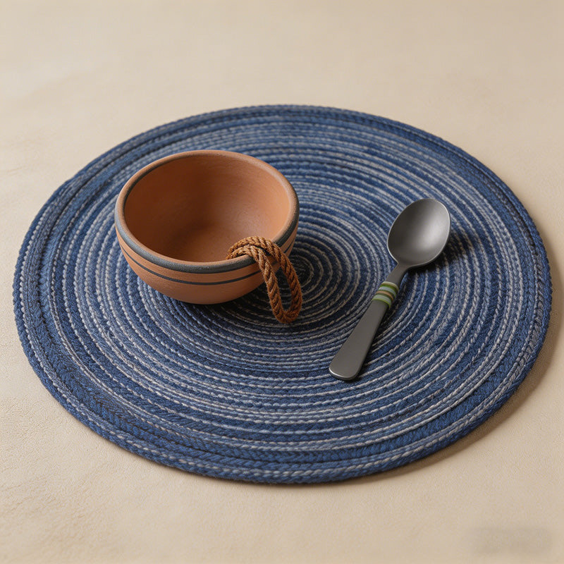 CouldNook Nordic Braided Cotton Placemat & Coaster - Heat Resistant Table Mat
