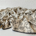 CouldNook 100% Cotton Crinkle Muslin Blanket - Kawaii Bear Baby-Safe Throw