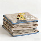 CouldNook Reversible Muslin & Fleece Blanket - Kawaii 3D Embroidered Throw
