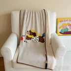 CouldNook Reversible Muslin & Fleece Blanket - Kawaii 3D Embroidered Throw