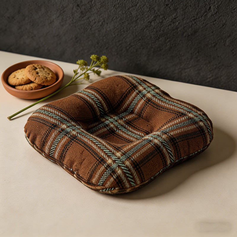 CouldNook Padded Cotton Plaid Coaster - Korean INS Style Mug & Teapot Mat