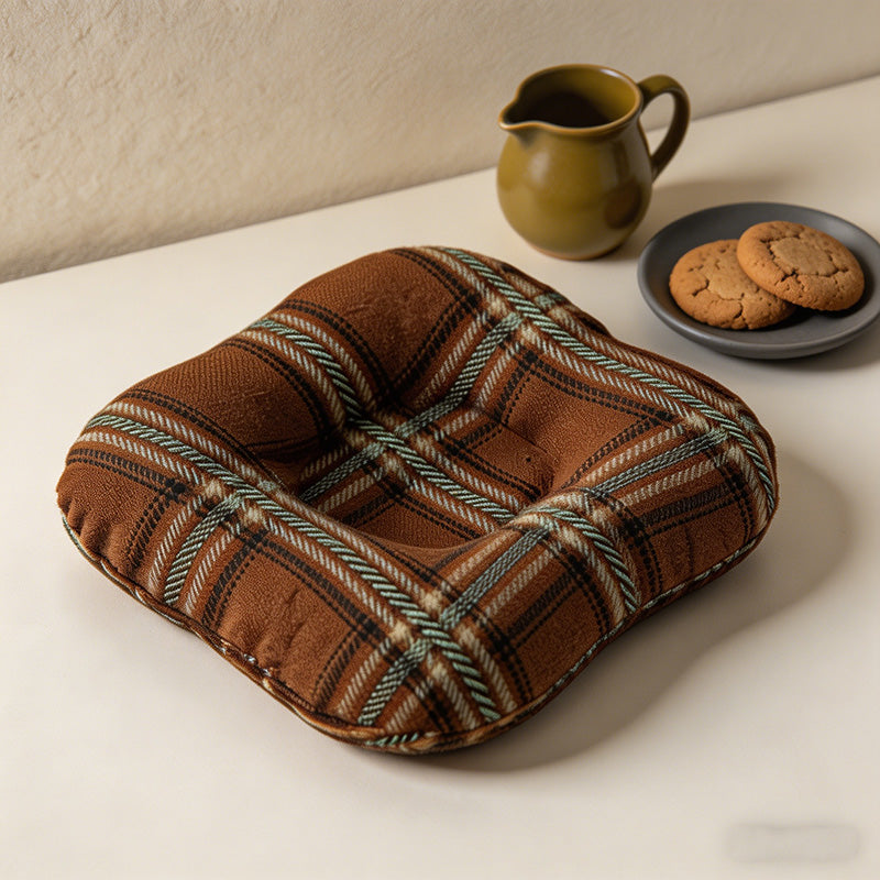 CouldNook Padded Cotton Plaid Coaster - Korean INS Style Mug & Teapot Mat