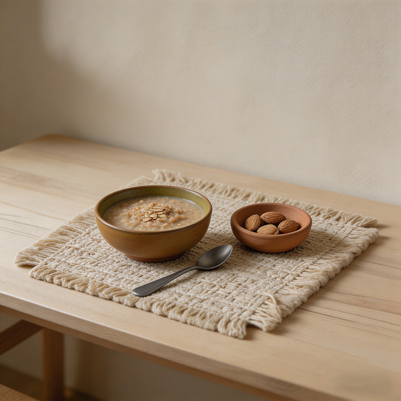CouldNook Rustic Woven Cotton Fringed Coaster & Placemat - French Country Style